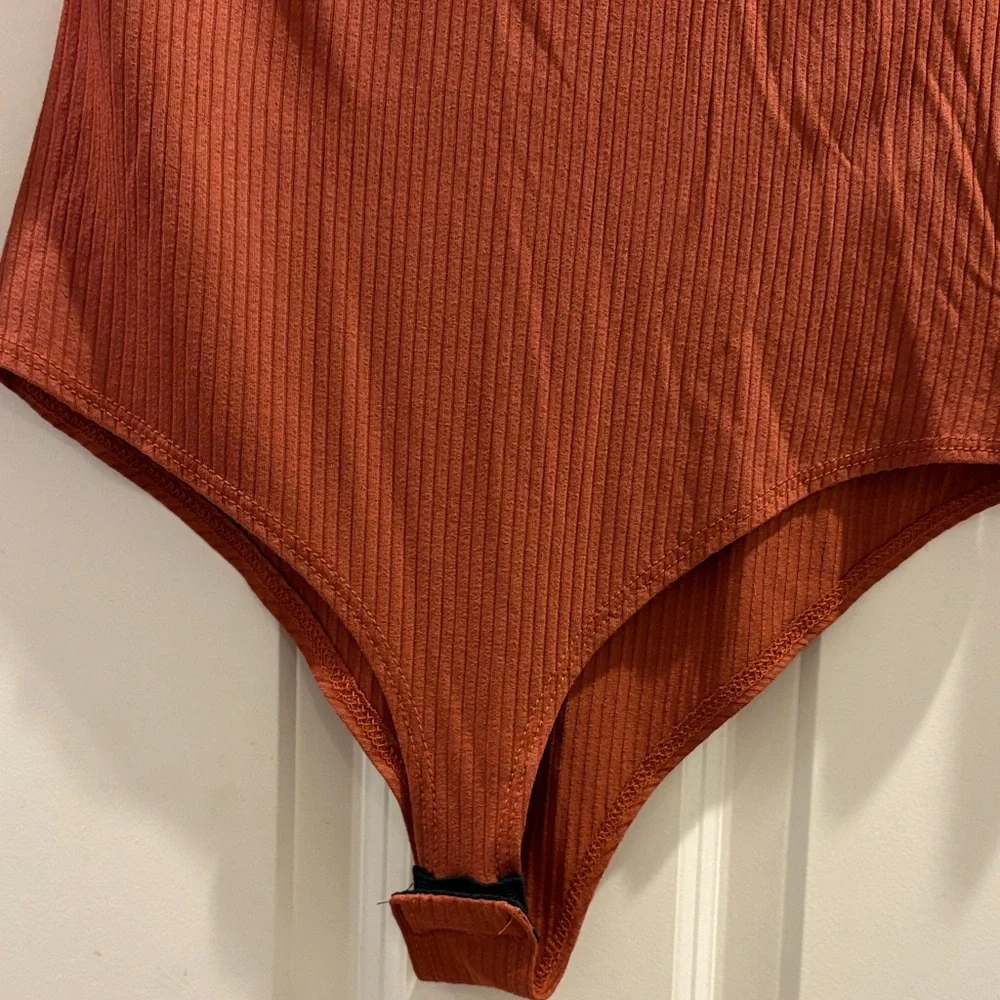 BLVD Terracotta V-Neck Bodysuit - Picture 4 of 7